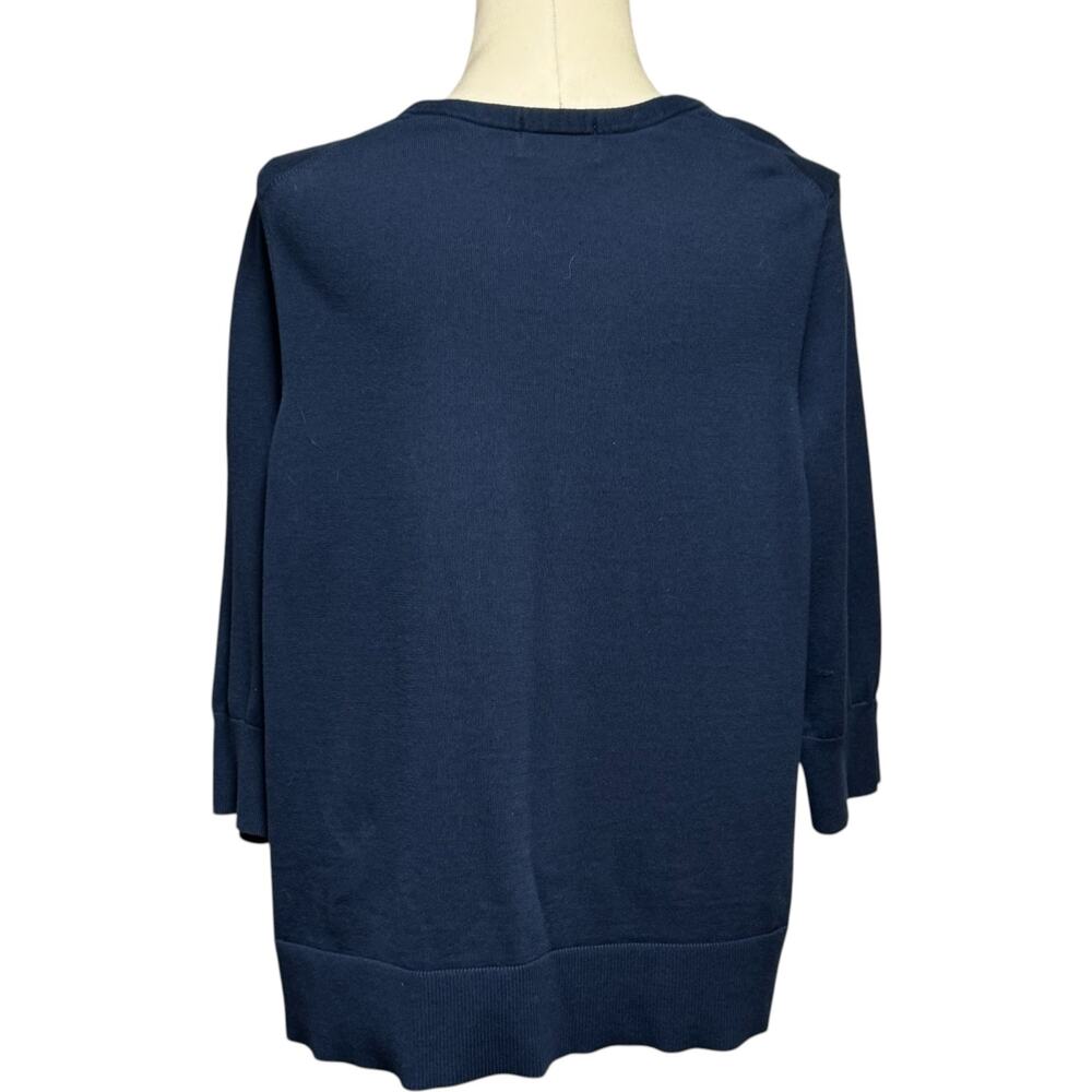 Lands End Supima Cotton 3/4 Sleeve Knit Top Blue 3X - Picture 3 of 5